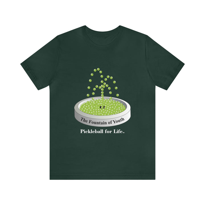 The Pickleball Fountain-Green Unisex T-Shirt - Great Pickleball Stuff