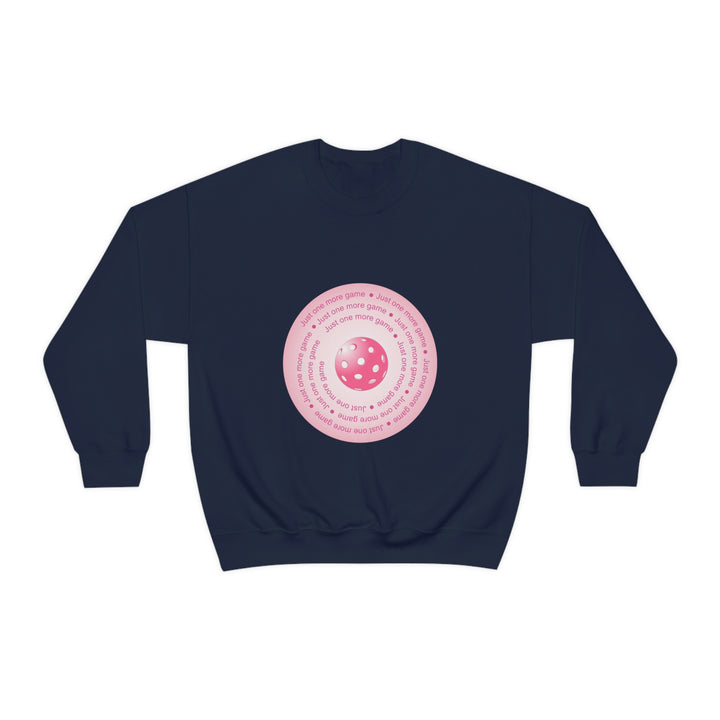 Just One More Game-Pink Unisex Crewneck Sweatshirt - Great Pickleball Stuff