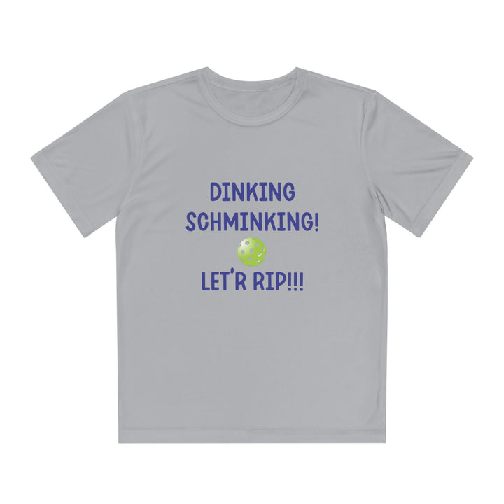 Dinking Schminking Youth Moisture-Wicking T-Shirt - Great Pickleball Stuff