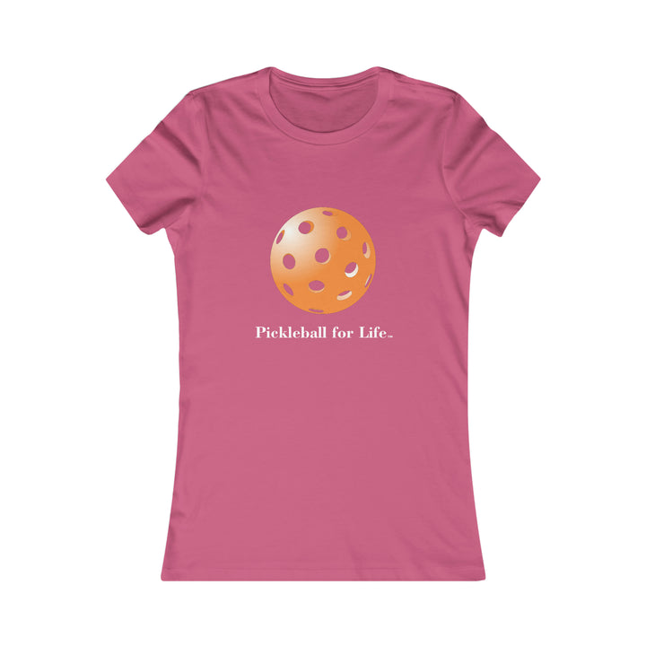 Pickleball for Life-Orange Women's Slim-Fit Premium Cotton T-Shirt - Great Pickleball Stuff