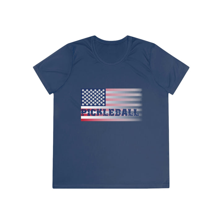 Pickleball Flag (Faded) Women's Moisture-Wicking T-Shirt - Great Pickleball Stuff