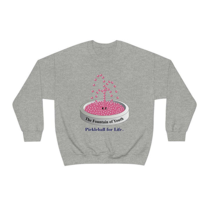 The Pickleball Fountain-Pink  Unisex Crewneck Sweatshirt - Great Pickleball Stuff