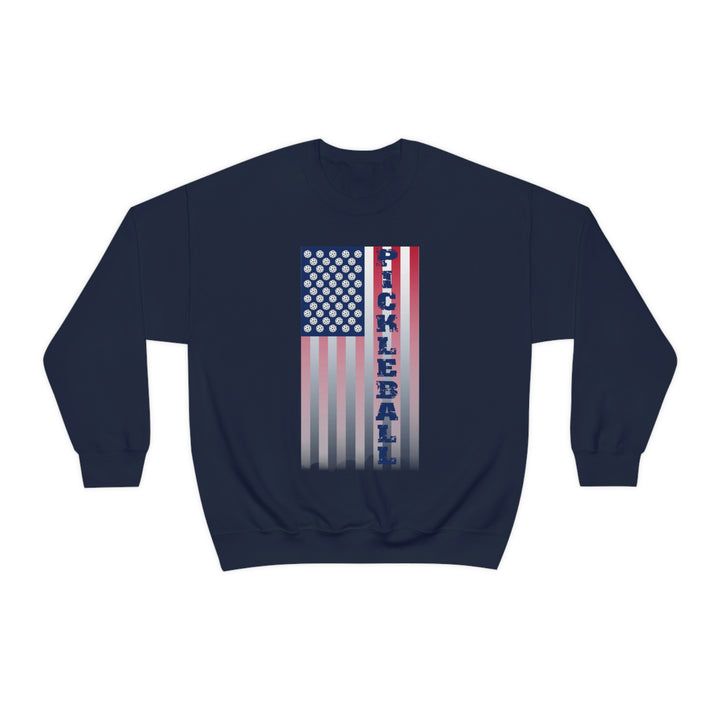 Pickleball Flag Vertical-2 (Faded) Unisex Crewneck Sweatshirt - Great Pickleball Stuff