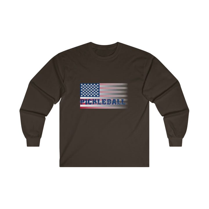 Pickleball Flag (Faded) Ultra Cotton Long Sleeve Tee - Great Pickleball Stuff