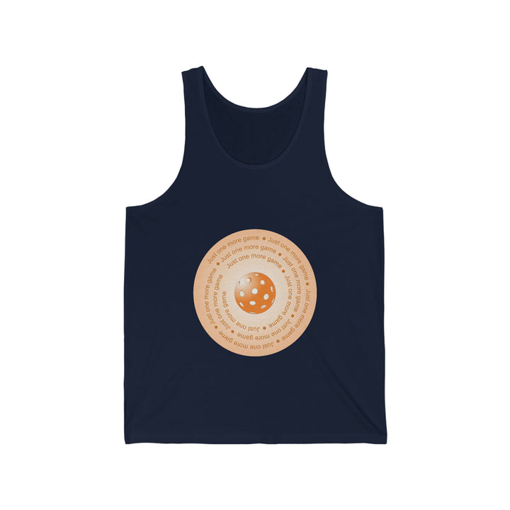 Just One More Game-Orange Unisex Cotton Tank - Great Pickleball Stuff