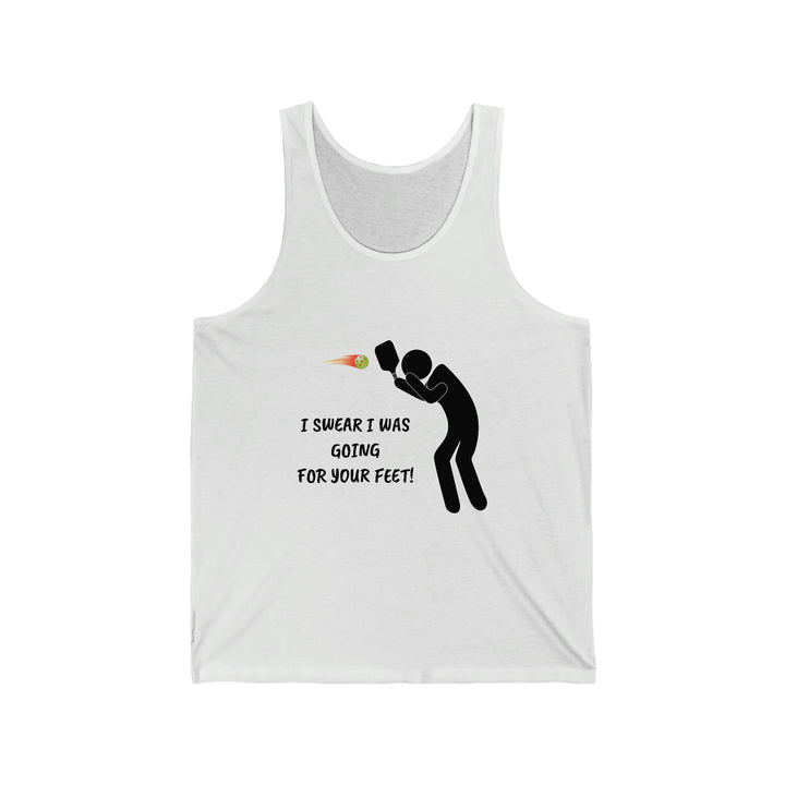 I Swear I Was Going For Your Feet! Unisex Cotton Tank - Great Pickleball Stuff