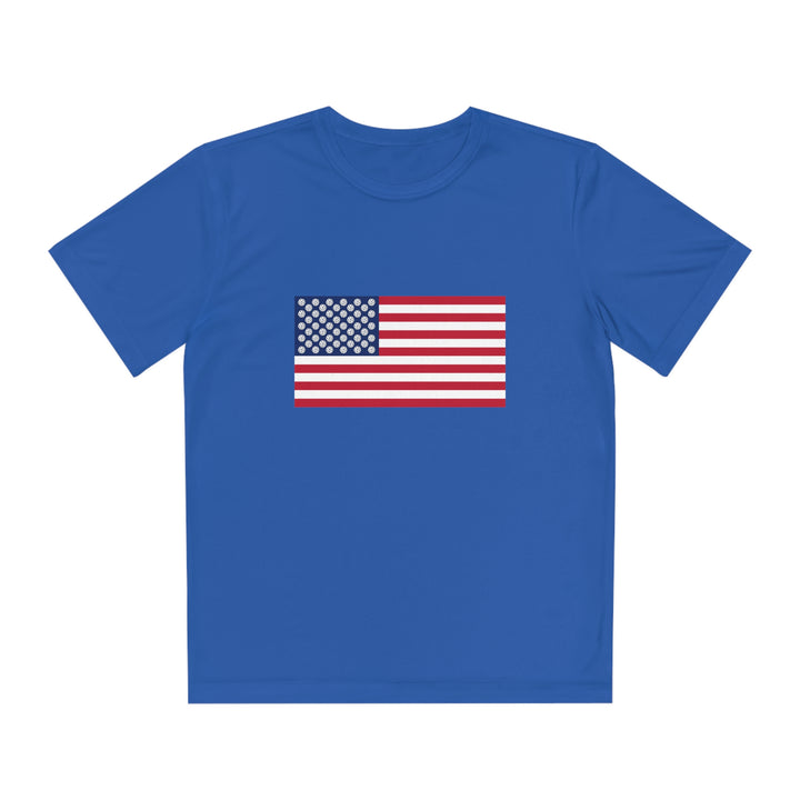 Pickleball Stars Flag Youth Moisture-Wicking T-Shirt - Great Pickleball Stuff