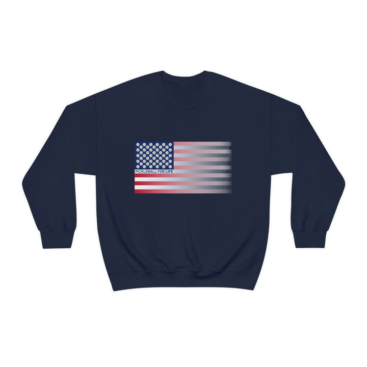 Pickleball for Life Flag (Faded) Unisex Crewneck Sweatshirt-Great Pickleball Stuff