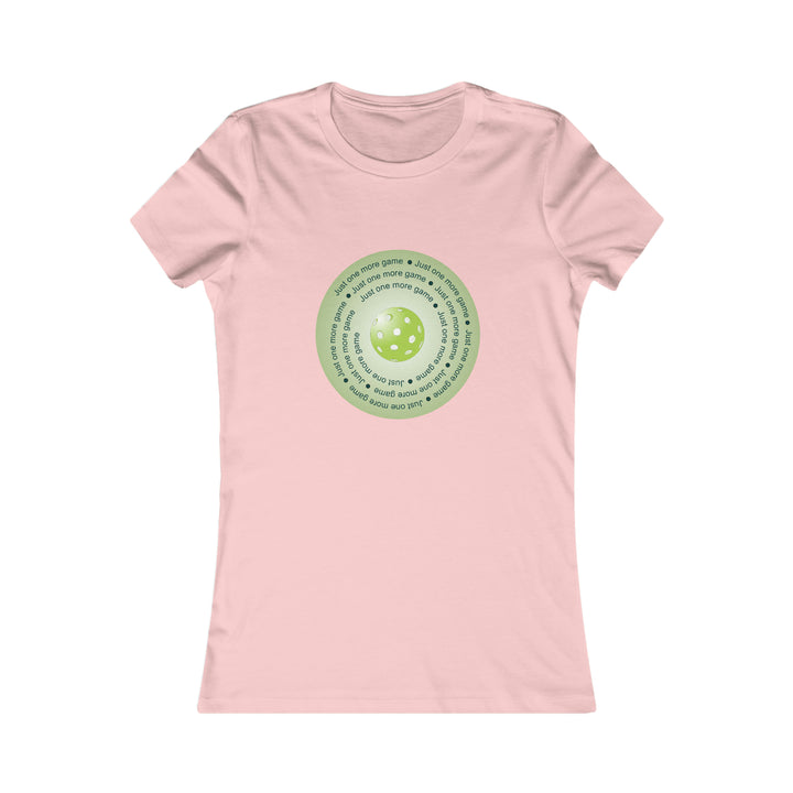 Just One More Game-Green Women's Slim-Fit Premium Cotton T-Shirt - Great Pickleball Stuff