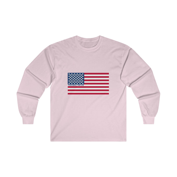 Pickleball for Life Flag Ultra Cotton Long Sleeve Tee - Great Pickleball Stuff