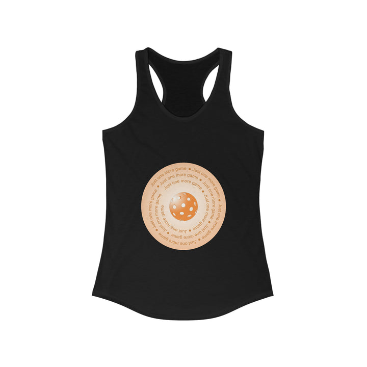 Just One More Game-Orange Women's Racerback Tank - Great Pickleball Stuff