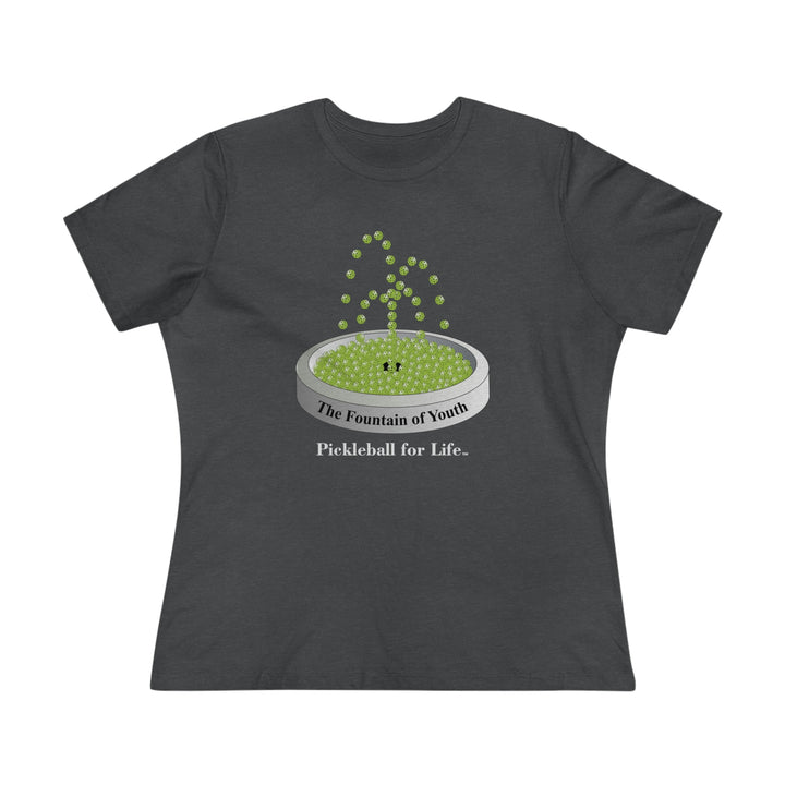 The Pickleball Fountain-Green Women's Relaxed-Fit T-Shirt - Great Pickleball Stuff