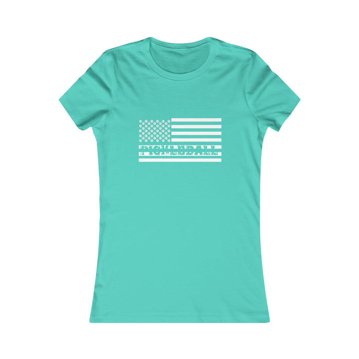 Pickleball Flag Transparent Women's Slim-Fit Premium Cotton T-Shirt - Great Pickleball Stuff