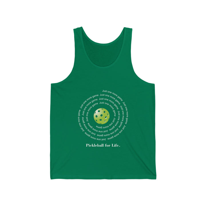 Just One More Game-Spiral Unisex Cotton Tank - Great Pickleball Stuff