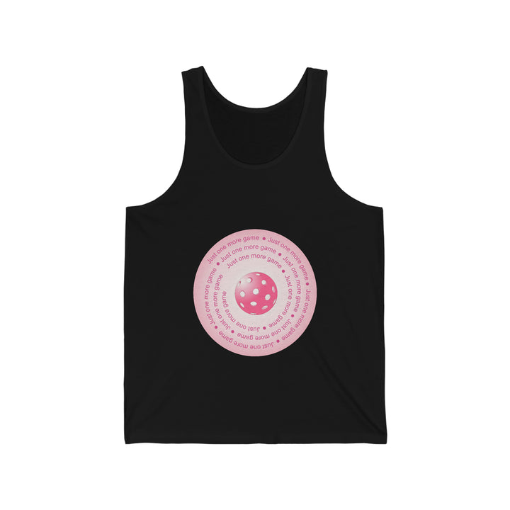 Just One More Game-Pink Unisex Cotton Tank - Great Pickleball Stuff