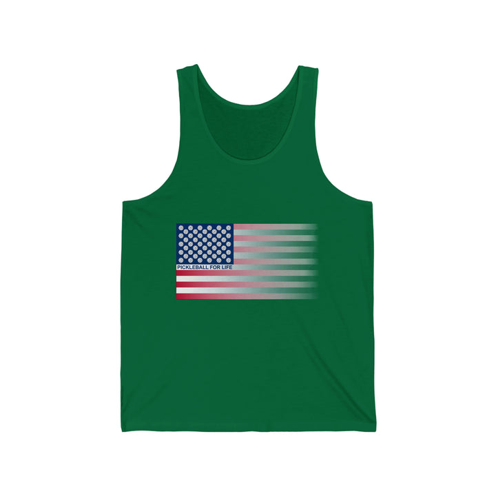 Pickleball for Life Flag (Faded) Unisex Cotton Tank - Great Pickleball Stuff