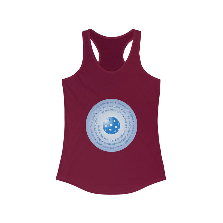 Just One More Game-Blue Women's Racerback Tank - Great Pickleball Stuff