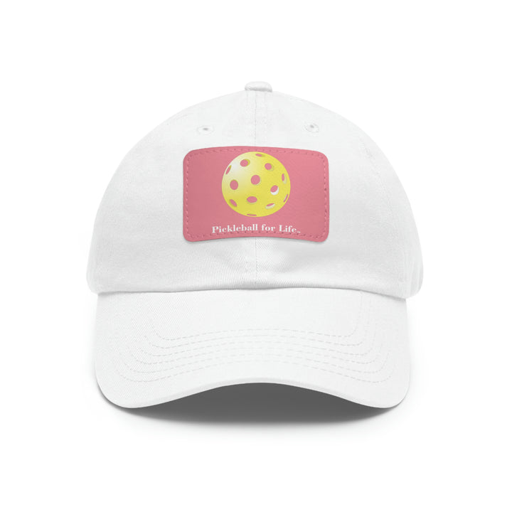 Pickleball for Life-Yellow Pickleball Cap with Leather Patch - Great Pickleball Stuff