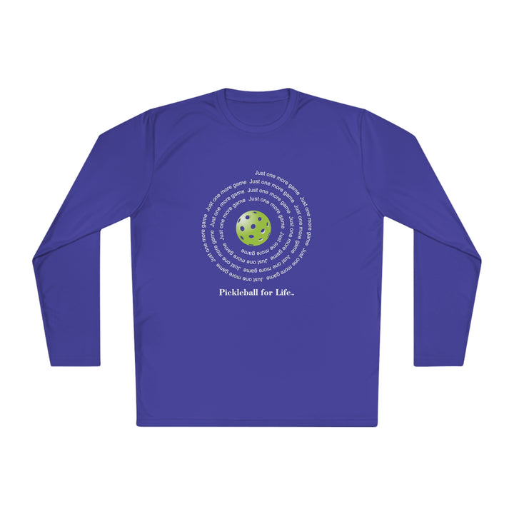 Just One More Game-Spiral Unisex Moisture-Wicking Long Sleeve Tee - Great Pickleball Stuff