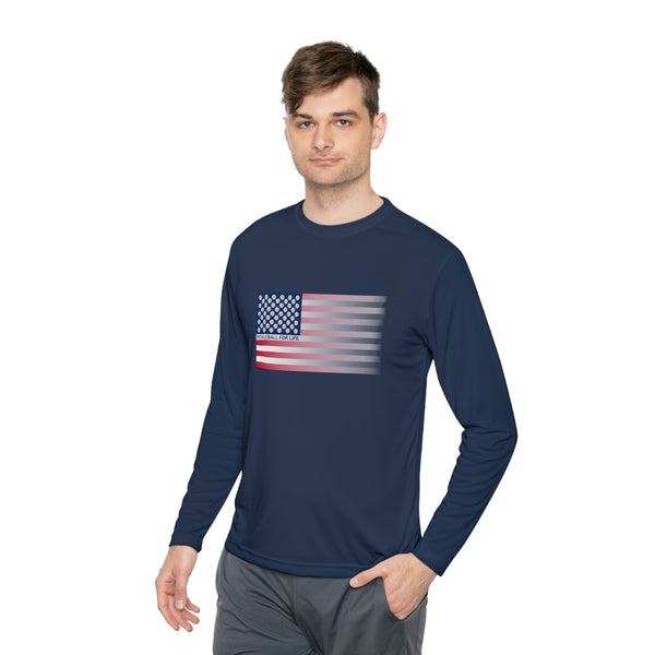 Pickleball for Life Flag (Faded) Unisex Moisture-Wicking Long Sleeve Tee - Great Pickleball Stuff