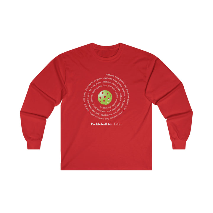 Just One More Game-Spiral Ultra Cotton Long Sleeve Tee - Great Pickleball Stuff