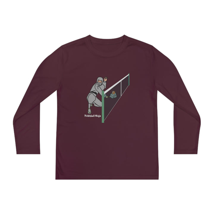 Pickleball Ninja Dinking-Male Youth Long Sleeve Moisture-Wicking T-Shirt - Great Pickleball Stuff