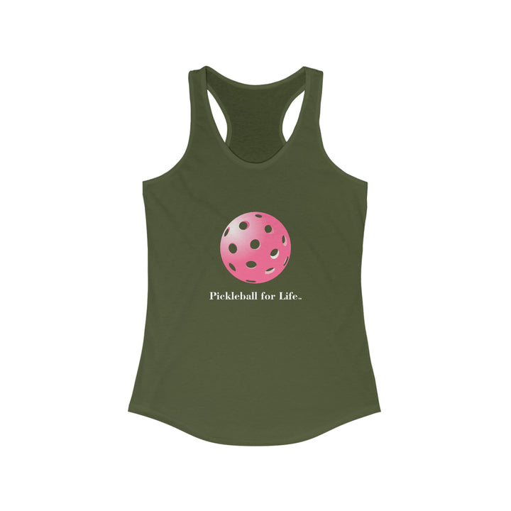 Pickleball for Life-Pink Women's Racerback Tank - Great Pickleball Stuff