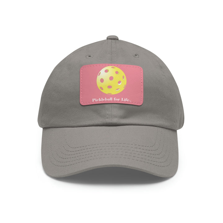 Pickleball for Life-Yellow Pickleball Cap with Leather Patch - Great Pickleball Stuff