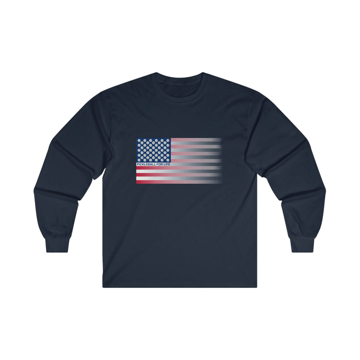 Pickleball for Life Flag (Faded) Ultra Cotton Long Sleeve Tee - Great Pickleball Stuff