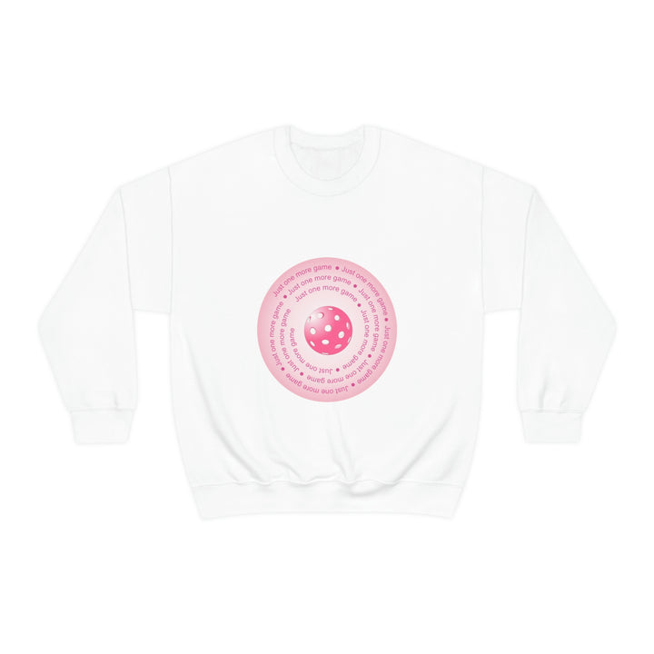 Just One More Game-Pink Unisex Crewneck Sweatshirt - Great Pickleball Stuff