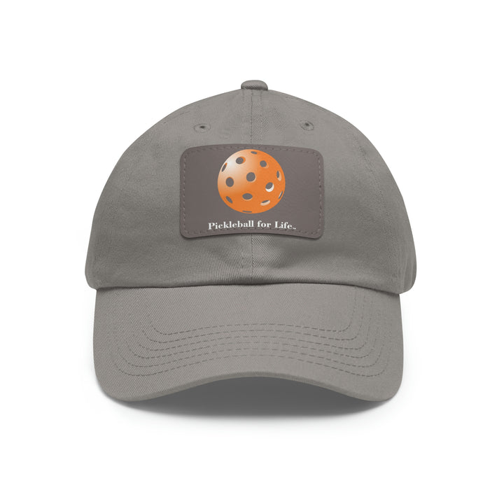 Pickleball for Life-Orange Pickleball Cap with Leather Patch - Great Pickleball Stuff