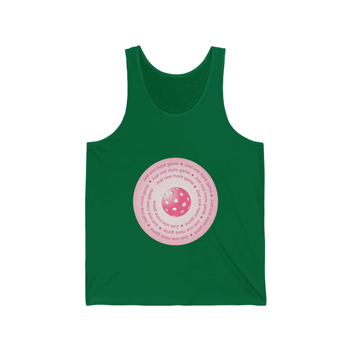 Just One More Game-Pink Unisex Cotton Tank - Great Pickleball Stuff