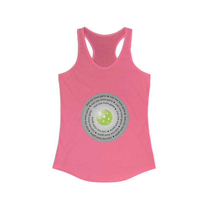 Just One More Game-Silver Women's Racerback Tank - Great Pickleball Stuff