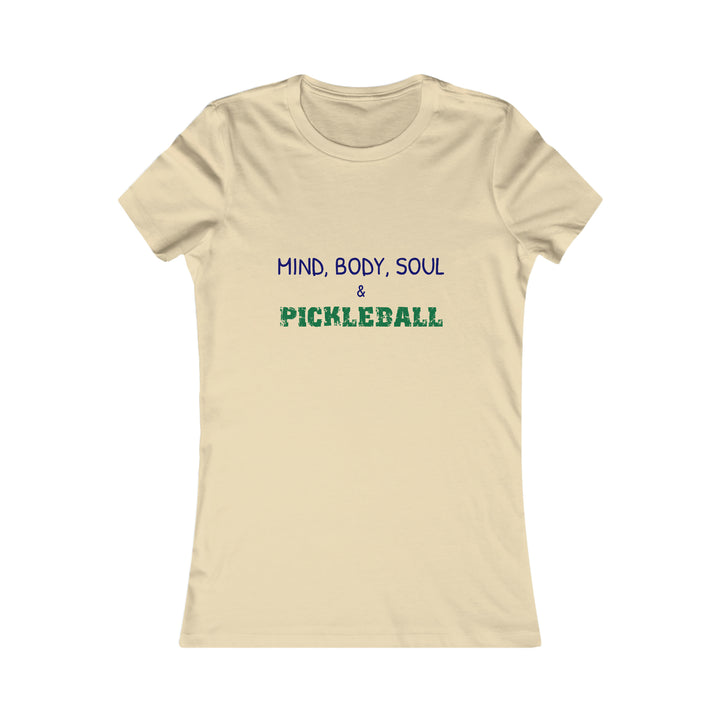 Mind, Body, Soul & Pickleball Women's Slim-Fit Premium Cotton T-Shirt - Great Pickleball Stuff