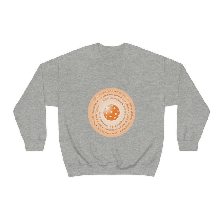 Just One More Game-Orange Unisex Crewneck Sweatshirt - Great Pickleball Stuff