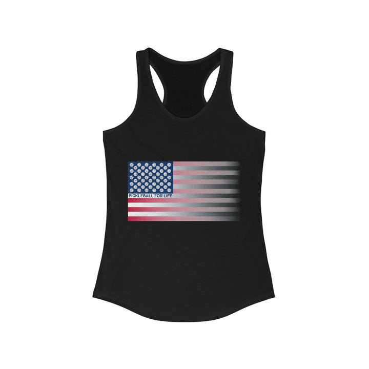 Pickleball for Life Flag (Faded) Women's Racerback Tank - Great Pickleball Stuff