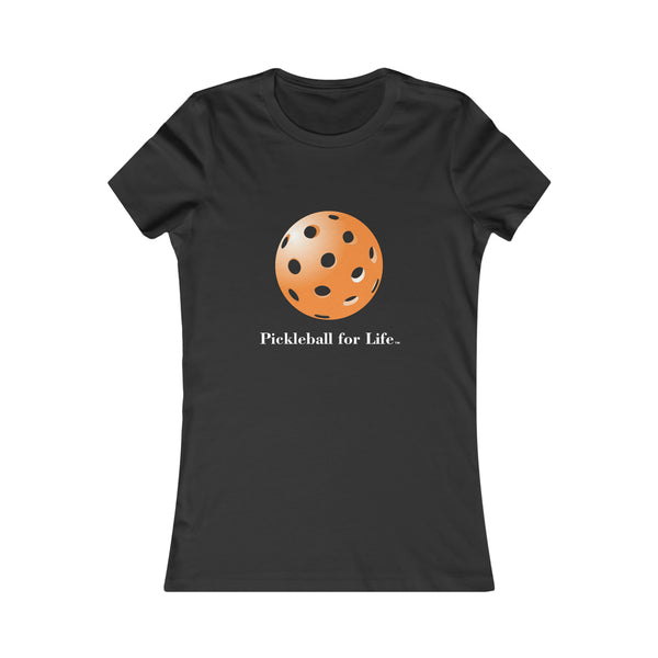 Pickleball for Life-Orange Women's Slim-Fit Premium Cotton T-Shirt - Great Pickleball Stuff