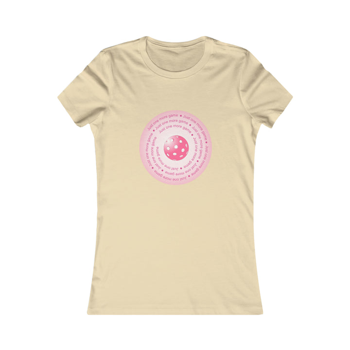 Just One More Game-Pink Women's Slim-Fit Premium Cotton T-Shirt - Great Pickleball Stuff