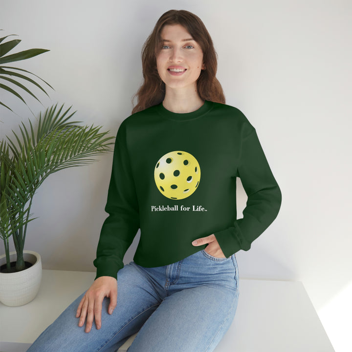 Pickleball for Life-Yellow Unisex Crewneck Sweatshirt - Great Pickleball Stuff