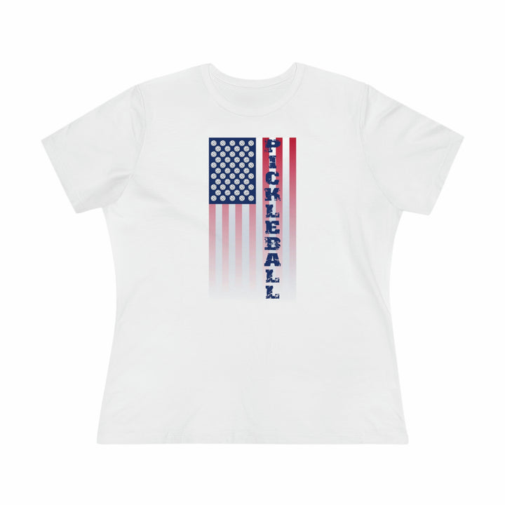 Pickleball Flag Vertical-2 (Faded) Women's Relaxed-Fit T-shirt - Great Pickleball Stuff