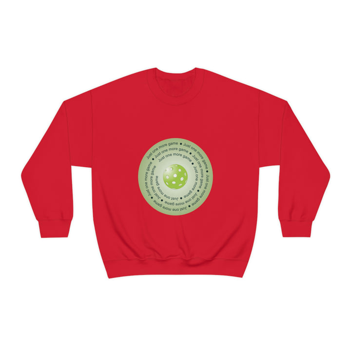 Just One More Game-Green Unisex Crewneck Sweatshirt - Great Pickleball Stuff