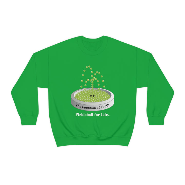 The Pickleball Fountain-Green Unisex Crewneck Sweatshirt - Great Pickleball Stuff