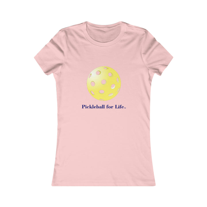 Pickleball for Life-Yellow Women's Slim-Fit Premium Cotton T-Shirt - Great Pickleball Stuff