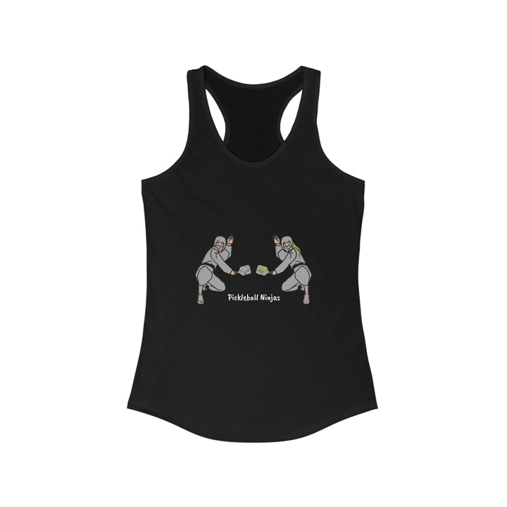 Pickleball Ninjas-Mixed Doubles Women's Racerback Tank - Great Pickleball Stuff