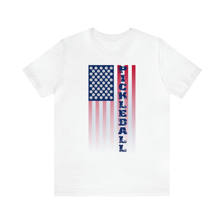 Pickleball Flag Vertical-2 (Faded) Unisex T-Shirt - Great Pickleball Stuff