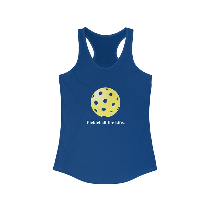 Pickleball for Life-Yellow Women's Racerback Tank - Great Pickleball Stuff