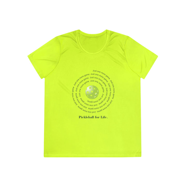 Just One More Game-Spiral Women's Moisture-Wicking T-Shirt - Great Pickleball Stuff