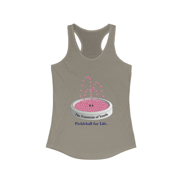 The Pickleball Fountain-Pink Women's Racerback Tank - Great Pickleball Stuff