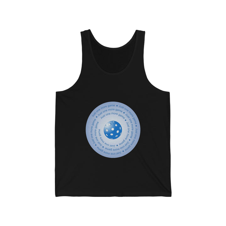 Just One More Game-Blue Unisex Cotton Tank - Great Pickleball Stuff