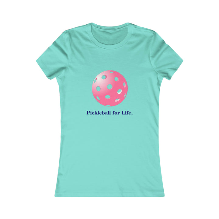 Pickleball for Life-Pink Women's Slim-Fit Premium Cotton T-Shirt - Great Pickleball Stuff